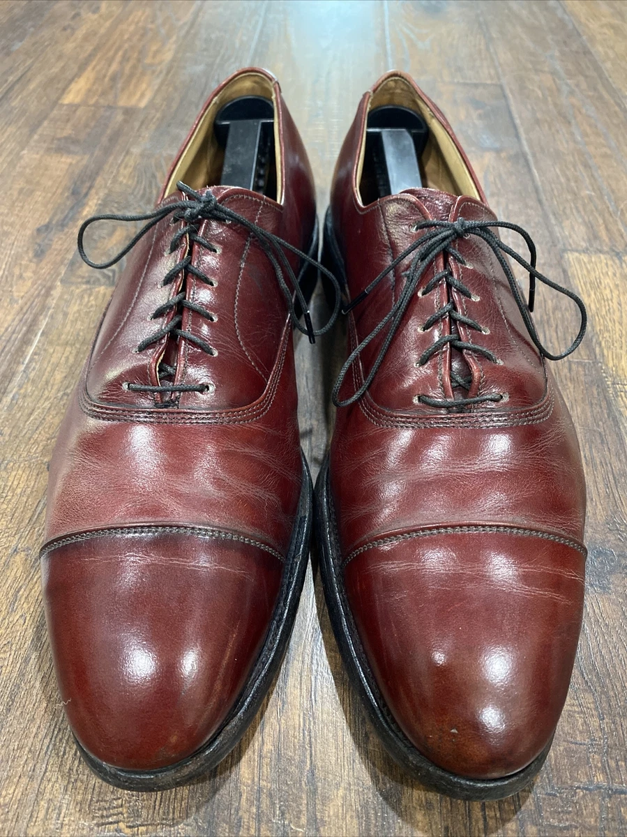 Allen Edmonds Park Avenue 11 B Burgundy Cap Toe Oxford Narrow