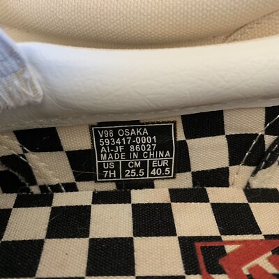 Vans Mens V98 Osaka Japan Skate Shoes Checkerboard Slip On Vans Mens V98 Osaka Japan Skate Shoes Checkerboard Slip On