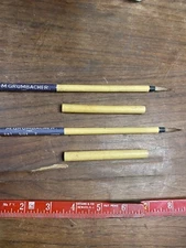 (2) Vintage Bamboo M GRUMBACHER INC Artist Paint Brush 287 Size 2 Made In Japan