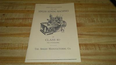 Singer 81 Class Sewing Machine Instruction Manual | eBay