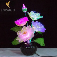18.9" LED Lotus Lamp Buddha Hall Plug-in Flower Lamp Ornaments Bonsai Home Decor