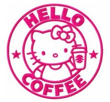 CUSTOM PERSONALIZE HELLO KITTY COFFEE WHITE BATH HAND TOWEL SET