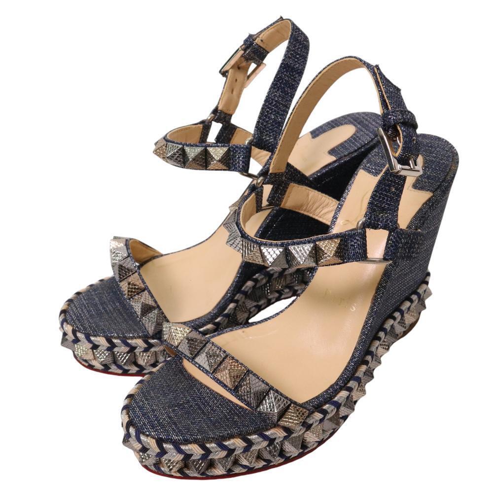 Christian Louboutin Platform Wedge Shoes Blue main image 1