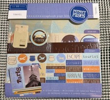 Perfect Pages Travel Scrapbook 12x12 Page Kit - 90 PCs Makes 8 Pages - ColorBok