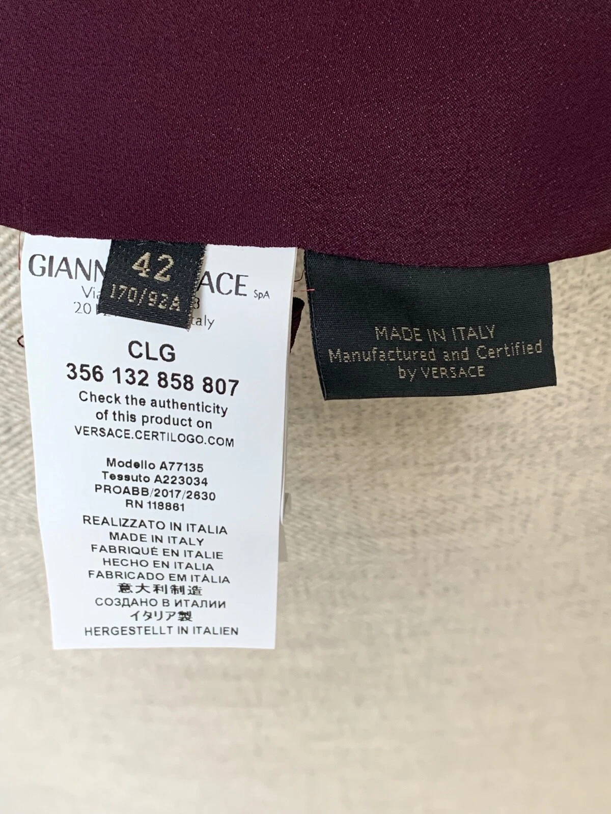 ABITO VERSACE 100% AUT taglia 10 42 ITALIA fantastico misto seta