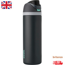 Black 710ml Insulated Stainless Steel Water Bottle FreeSip Straw Travel Flask