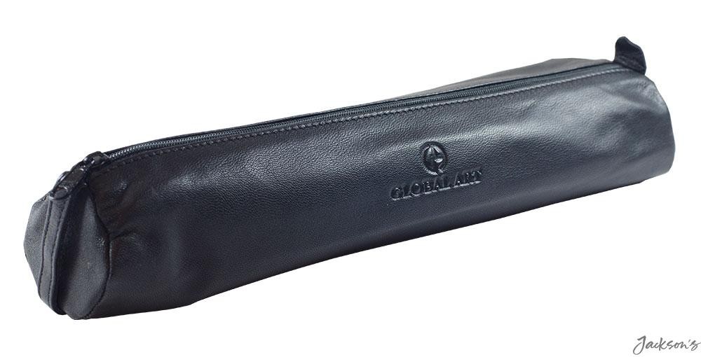 Global Art Large Pencil Case Genuine Leather 24cm x 6cm For Drawing Accessories