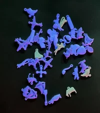 40 Vintage 1950’s Glow In The Dark Gumball & Cracker Jack Prize Charms Plastic