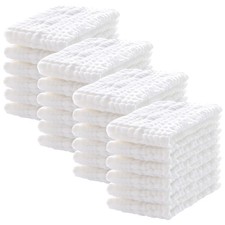Muslin Burp Cloths 100 Cotton Large 20x10 Inch Soft Absorbent 24 PCS White