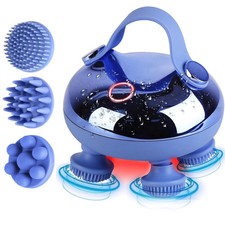 Electric Scalp Massager Waterproof 4 Heads Deep Tissue Rechargeable