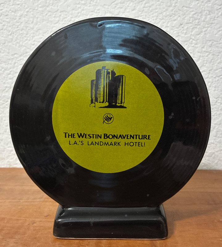 VASE or SOUVENIR DRINK GLASS:  THE WESTIN BONAVENTURE, "L.A.'S LANDMARK HOTEL"