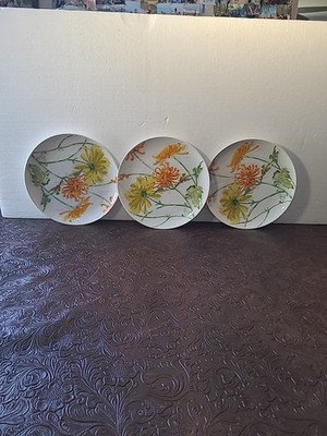 Vintage Seymour Mann Chrysanthemum Decorative Floral Plates Set Of 3