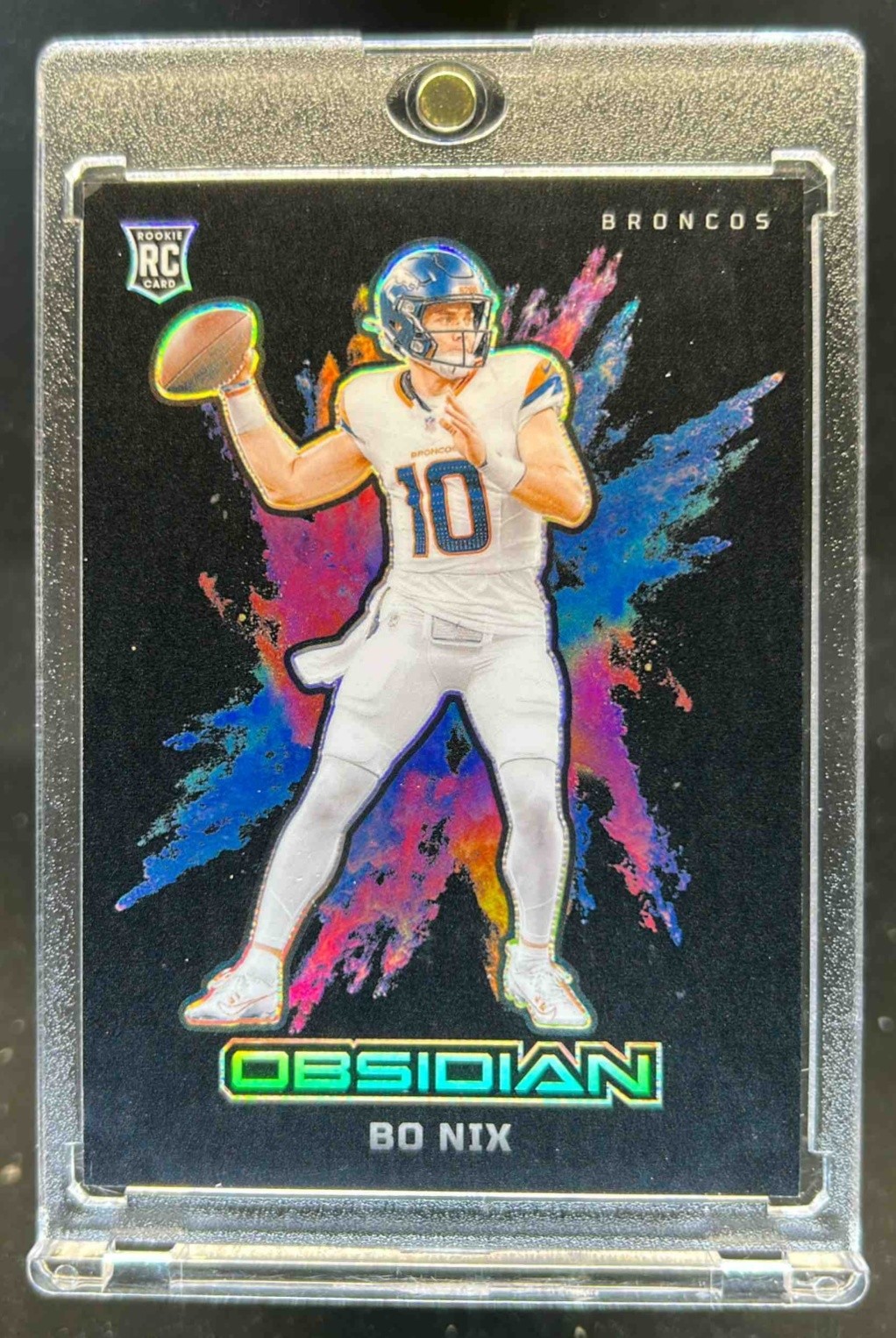 2024 Obsidian Bo Nix Black Color Blast RC Rookie #3 Broncos
