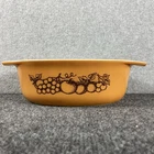 VINTAGE PYREX 043 OLD ORCHARD BROWN 1.5 QT OVAL CASSEROLE DISH