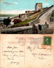 Gibraltar The Old Moorish Castle Postcard 1913 Posted Handwritten Address Stamp