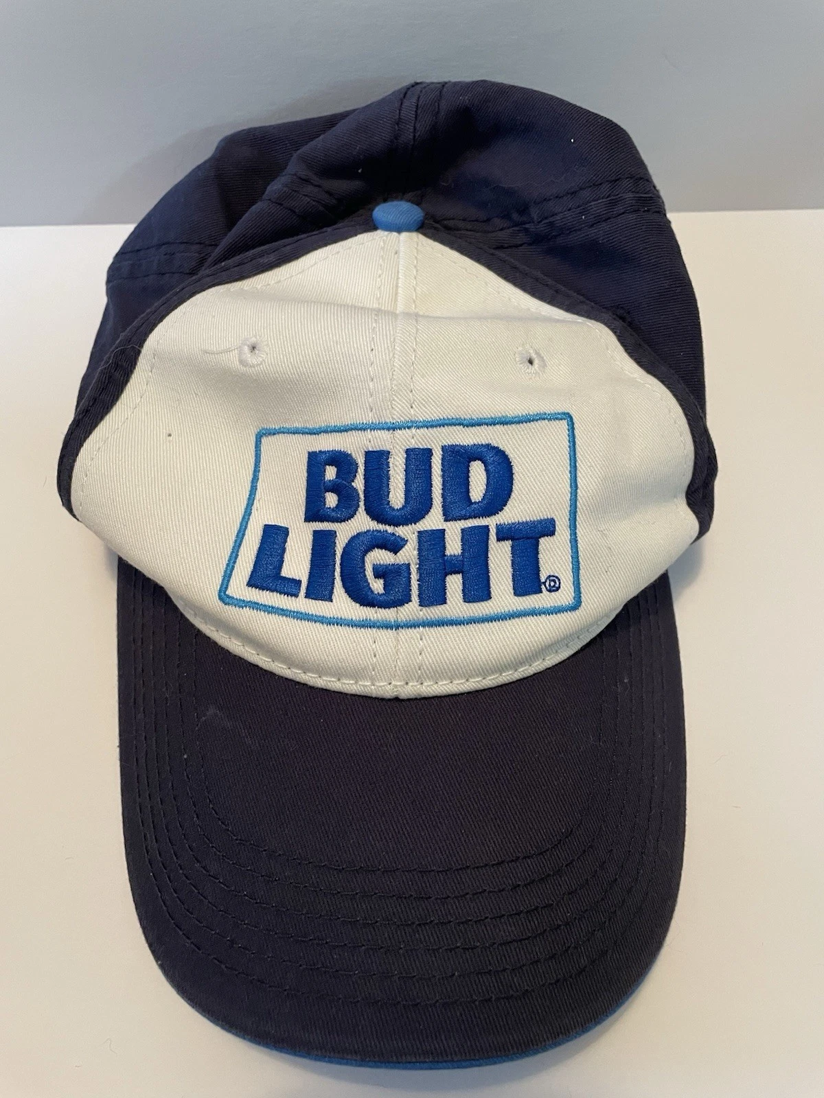 Bud Light Beer Snapback Hat Cap Baseball College Party Dad Men Women White Blue