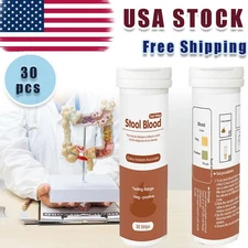 MERYDI-30PCS Stool Blood Test Strips Faecal Occult Blood (FOB) Home Tests IN US