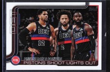 2025-26 Topps #279 Pistons Rain 3 Pointers: Pistons Shoot Lights Out