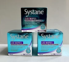 Lot of 3 - Systane Lid Wipes - Refreshing Eyelid Cleanser - 30ct Each Box - New