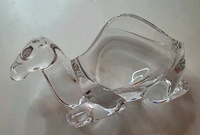 Vannes le Chatel France Vtg. Lead Crystal Glass CAMEL Bowl Dish Ashtray Free Shp