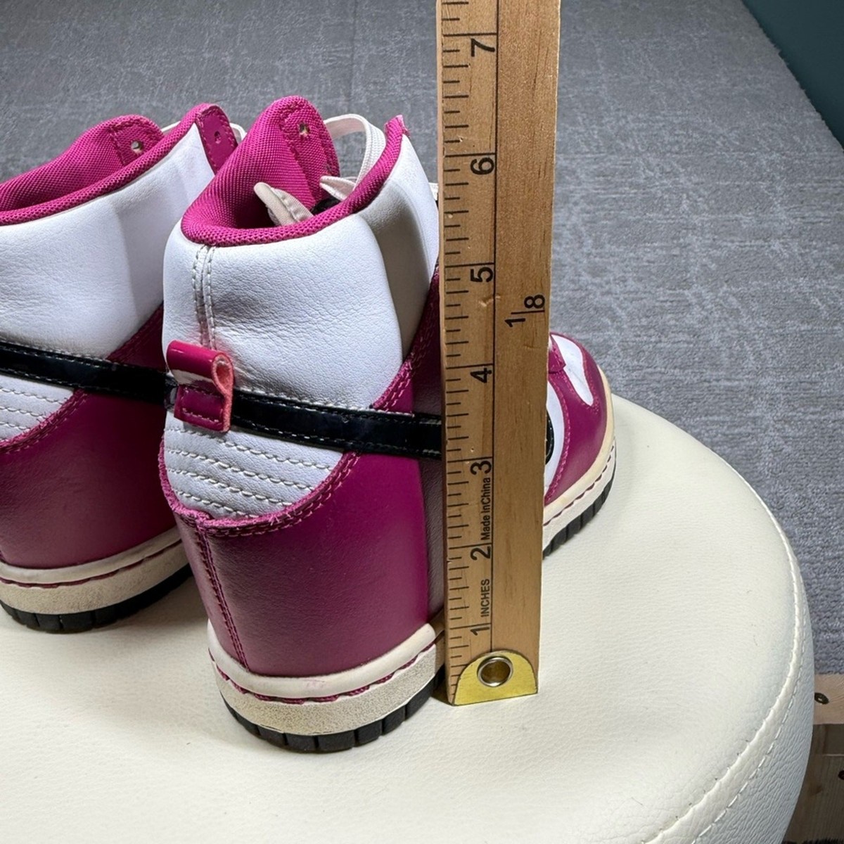 Nike Dunk Sky Hi Bright Magenta Lace up Sneaker Heel Women Size
