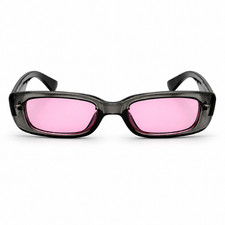 Retro Rectangle Sunglasses Small Frame UV400 Shades for Teens Adults