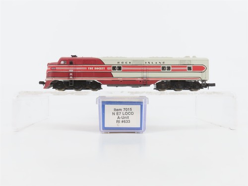 Locomotora diésel escala N realista 7015 RI Rock Island "Rocket" EMD E7A #633 | Zustand: Used