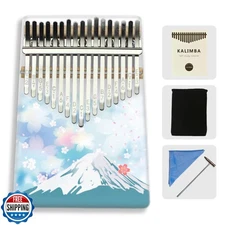 Yusound 17-Key Kalimba Thumb Piano – Portable Finger Piano with Mount Fuji Sa