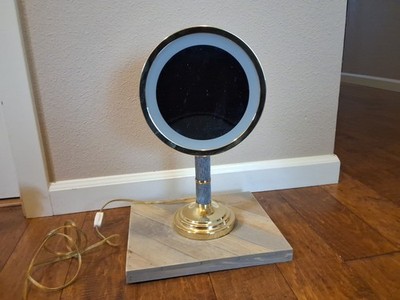 Vtg Tom Jon Nova Magnafied Vanity Mirror W/Light Mid-Century Modern Brass Works