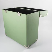 GPO Retro SWB18GRE 12" Vinyl Record Case 35 Count Capacity with Removable Lid -