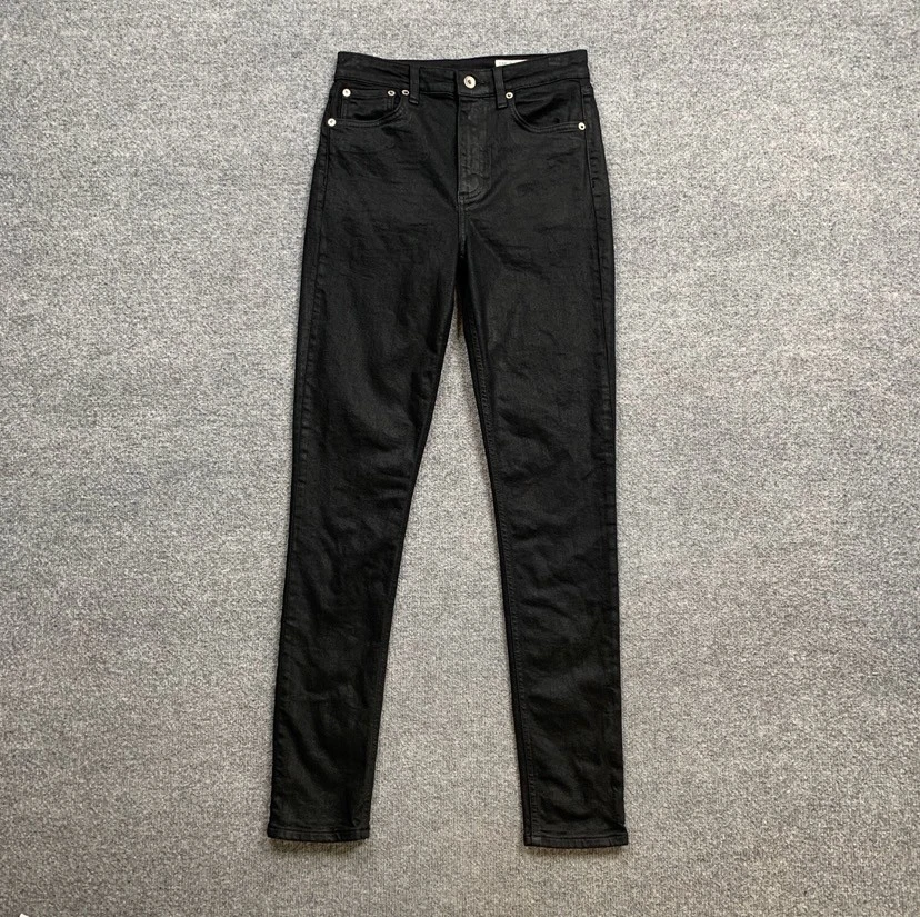 Rag & Bone Jeans Womens 26 Black Denim Nina High Rise Skinny Coated Ankle ZipFly - Image 2 of 4