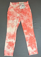 RBX Women's Red Tie Dye Hi Rise Textured Cropped Leggings Size L NWT