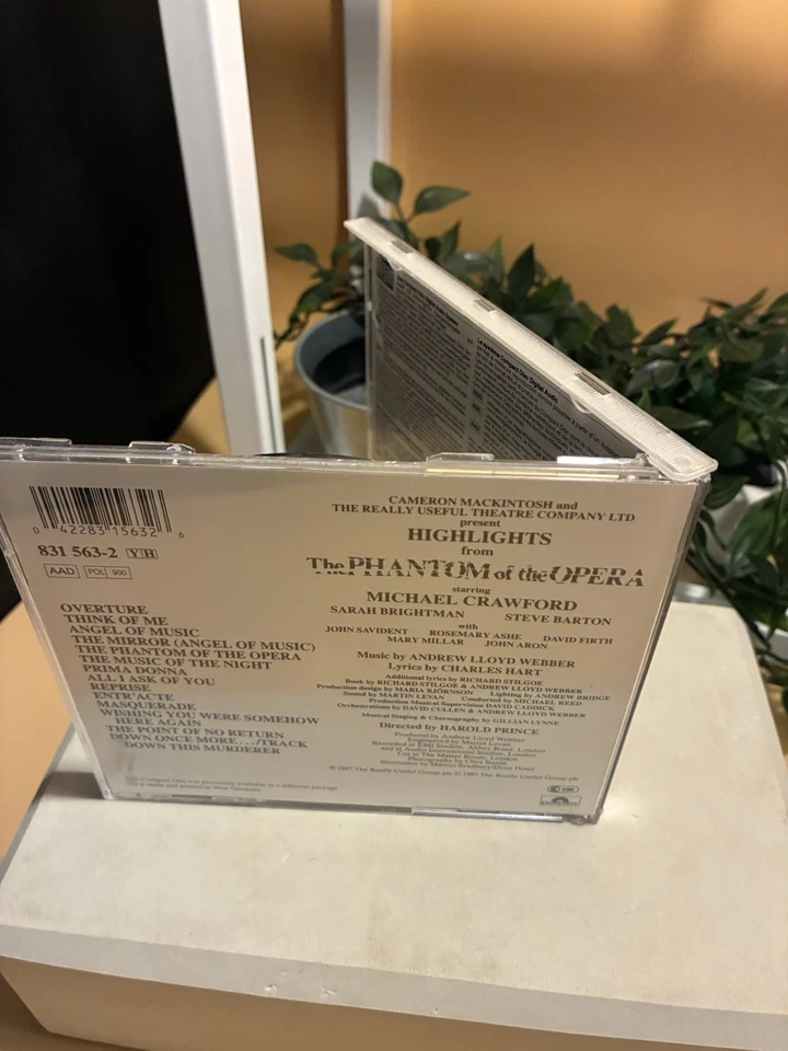 The Phantom of the Opera CD 1987 Highlights – Original Cast Andrew Lloyd Webber Foto 3 de 4