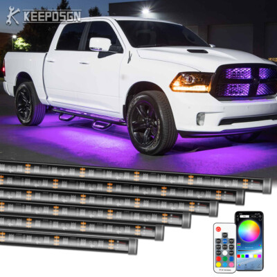 #ad RGB Chasing Underglow Light Strip Kit APP Control For Dodge RAM 1500 2500 3500 $63.26