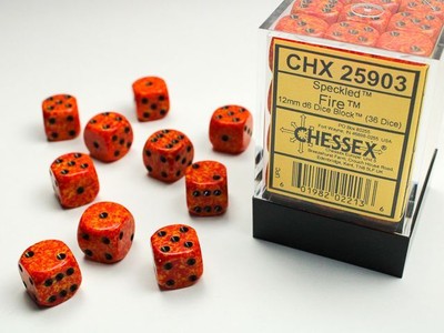 Chessex Speckled Fire 36x W6 12mm Dice Set 36 orangene Würfel