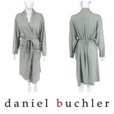 Daniel Buchler Sz M/L Heathered Gray Bathrobe Kimono Robe 100 Pima Cotton Peru