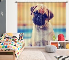 3D Cute Shar Pei ZHUA1058 Photo Curtain Window Blockout Fabric Amy 2023