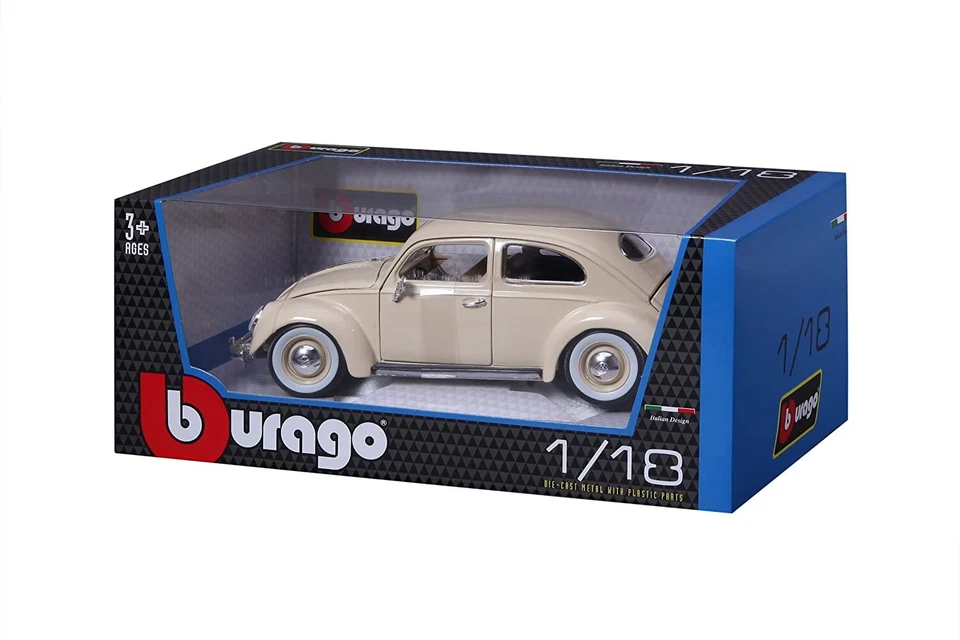 Bburago Volkswagen Escarabajo 1955 (Escala 1:18) Coche Modelo Beige - Imagen 4 de 4