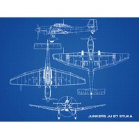 Flugzeug Junkers Ju 87 Stuka Kunstplakat ExtragroßEr Leinwanddruck