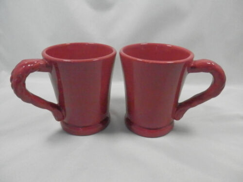 2 COFFEE MUGS TRACY OCTAVIA HILL SOLID RED - Afbeelding 1 van 3