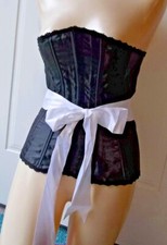 woman's Empire Intimates Corset Bustier size 34 BLACK Steel Boned NWT satin USA