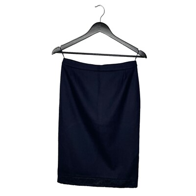 N°21 Wool Lace Pencil Mini Skirt Size 40 Navy Blue