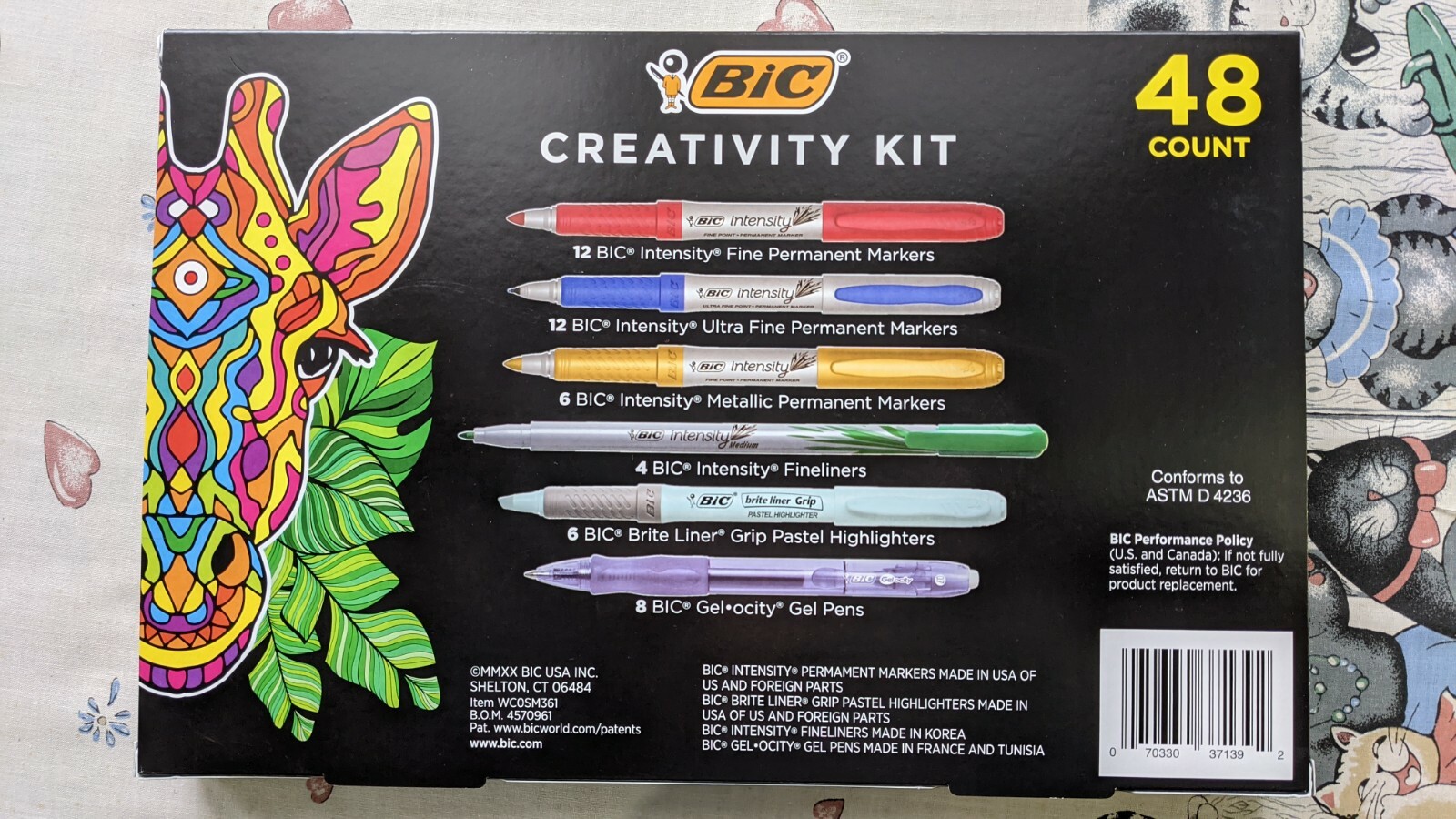 BIC Creativity Kit, 48ct Assorted Markers, Fineliners, Highlighters & Gel Pens
