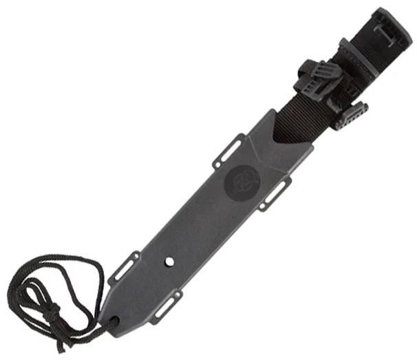 Cuchillo fijo Reapr 7" recubierto de óxido negro Sawback 420 hoja de acero mango TPR negro Foto 3 de 4