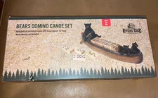 Rivers Edge Products Rustic Dominoes or Domino Games Set Bear in a Canoe