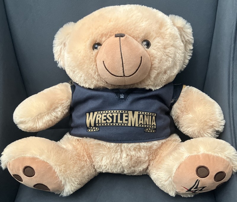 2023 WWE Wrestlemania 39 Teddy Bear Plush Los Angeles SoFi Stadium Stuffy