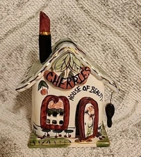 Blue Sky Clayworks Heather Goldminc CHERRIES HOUSE OF BEAUTY Salon Tea Light COA