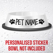 Personalised Dog Cat Pet Puppy Sticker - STICKER ONLY BOWL NOT INCLUDED