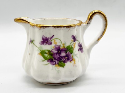 VINTAGE ROYAL STUART SPENCER STEVENSON BONE CHINA GOLD VERGOLDET MILCH SAHNEKÄNNCHEN