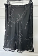 Old Navy skirt Midi Floral Flower Print Lined Zipper Skirt 12